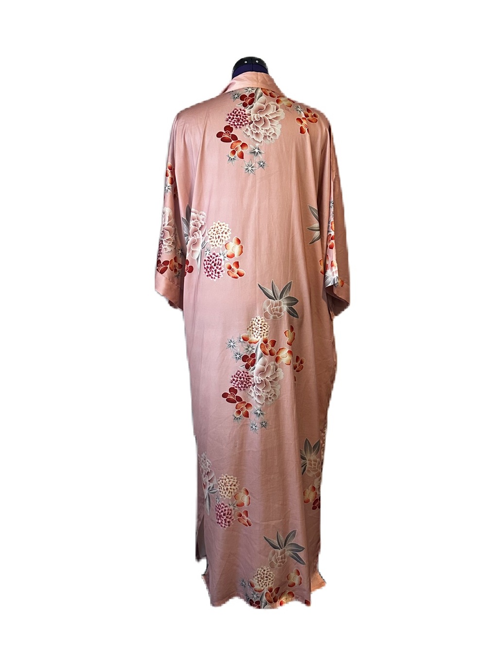 Light Pink Floral Satin Duster Robe - Picture 4 of 12